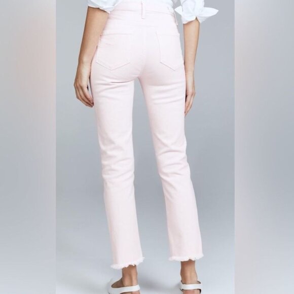 Women’s Paige Hoxton Straight Ankle Jeans Light Cream/Pink, Size 28 - Picture 6 of 12